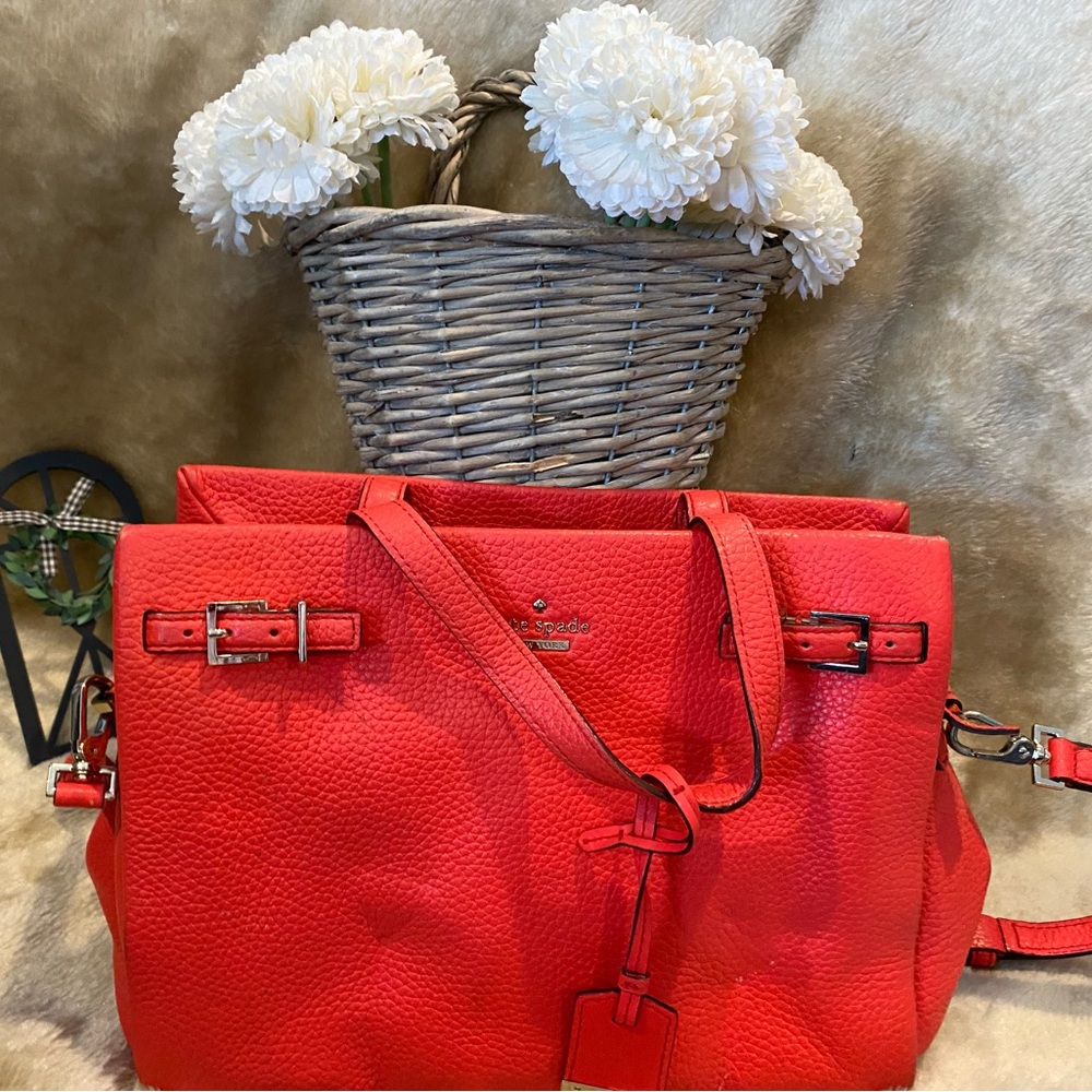 Kate Spade Red Leather Tote Bag